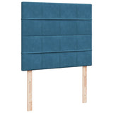 Slatted bed base and blue mattress 120x190 cm velvet