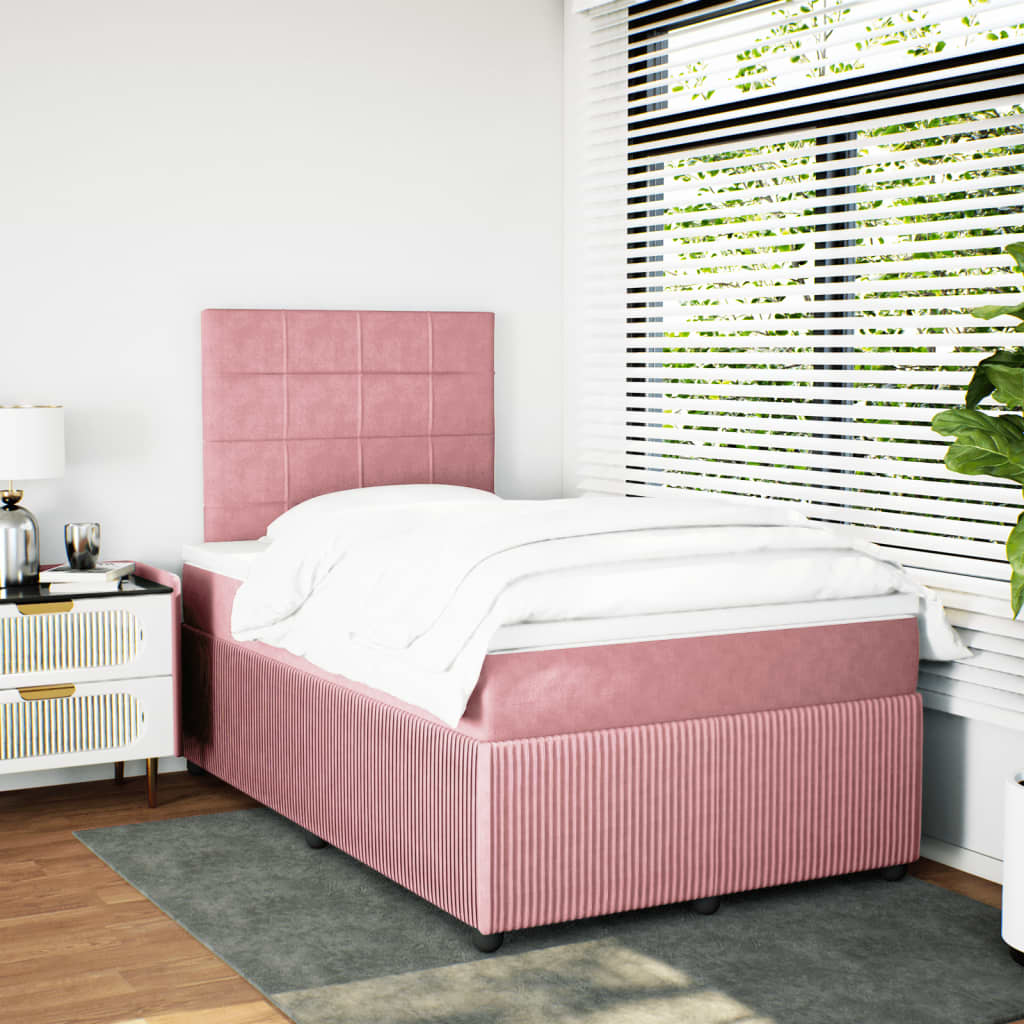 Slatted bed base with mattress Rose 120x200 cm Velvet