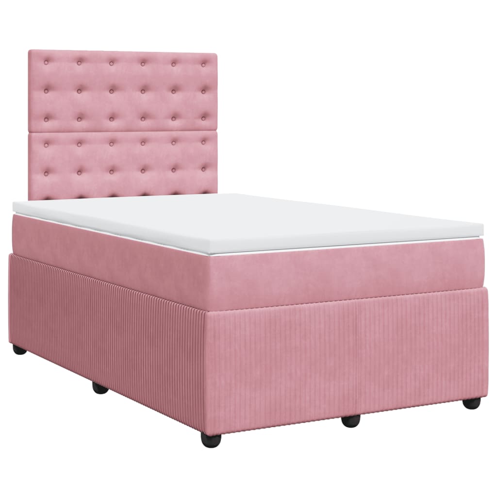 Slatted bed base with mattress Rose 120x200 cm Velvet