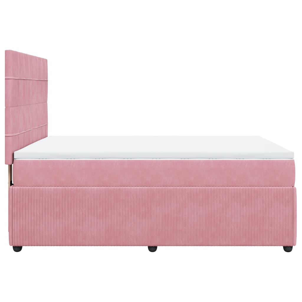 Sommier à lattes de lit avec matelas Rose 140x190 cm Velours