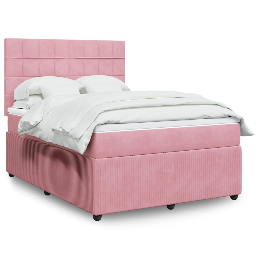 Sommier à lattes de lit avec matelas Rose 140x190 cm Velours