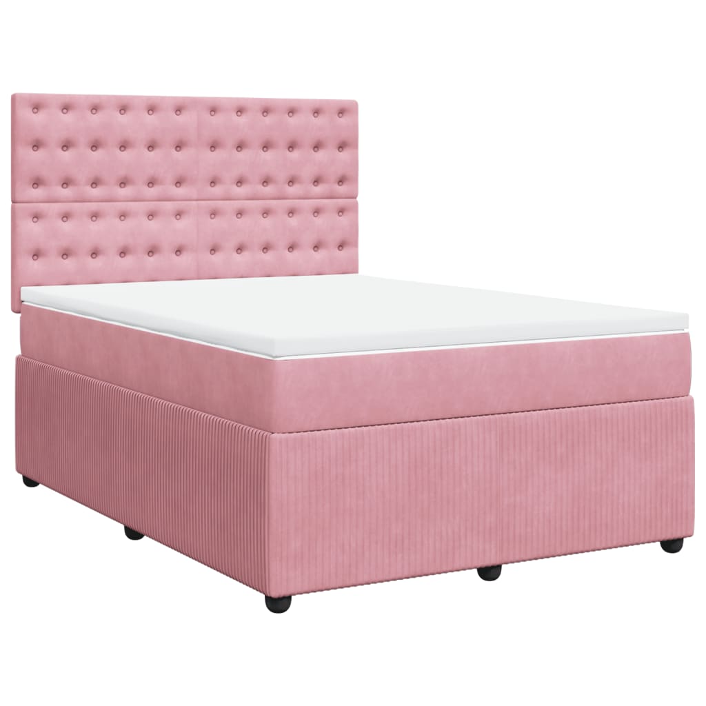 Slatted bed base with mattress Rose 140x190 cm Velvet