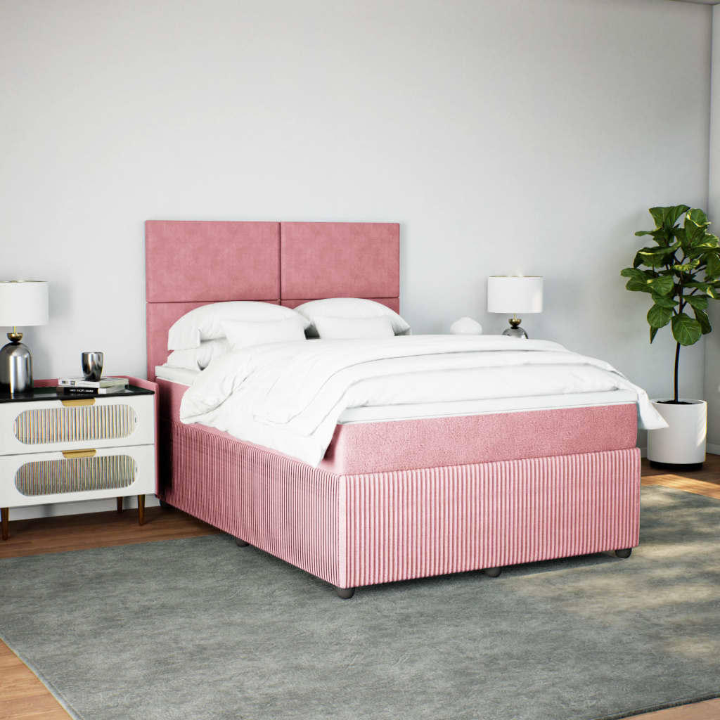 Slatted bed base with mattress Rose 140x200 cm Velvet