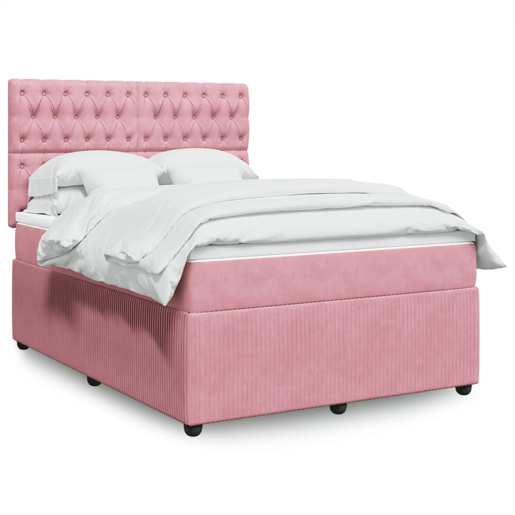 Slatted bed base with mattress Rose 140x200 cm Velvet