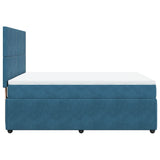 Slatted bed base and blue mattress 160x200 cm velvet