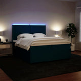 Slatted bed base and mattress Blue 200x200 cm velvet