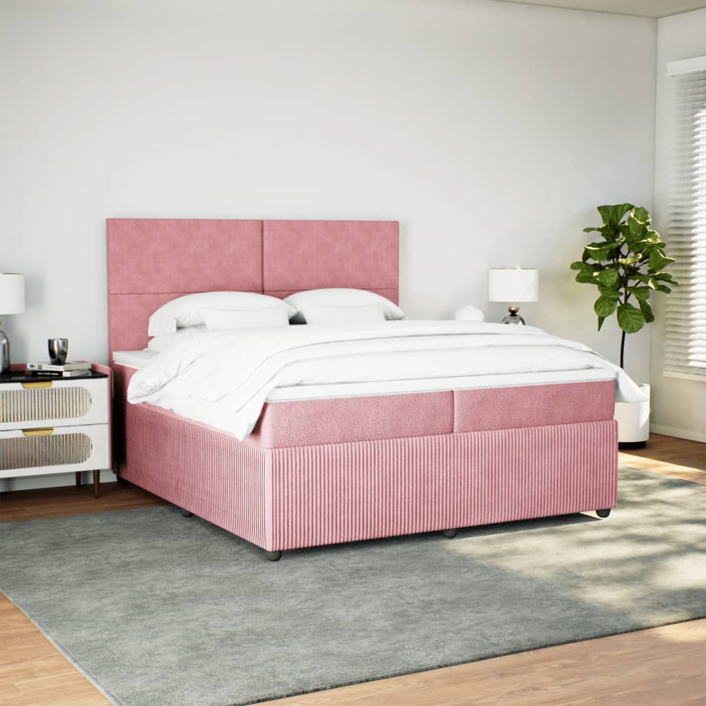 Sommier à lattes de lit avec matelas Rose 200x200 cm Velours