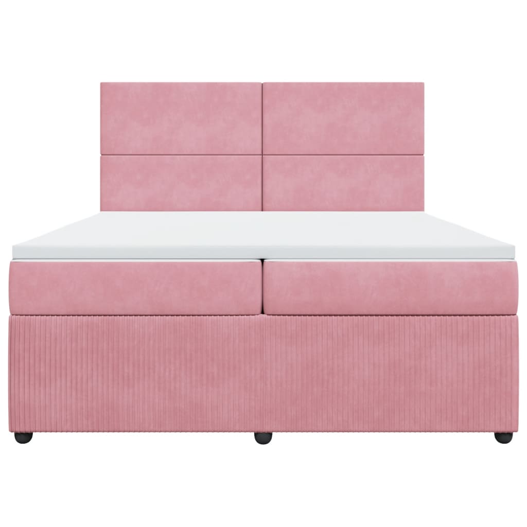 Sommier à lattes de lit avec matelas Rose 200x200 cm Velours