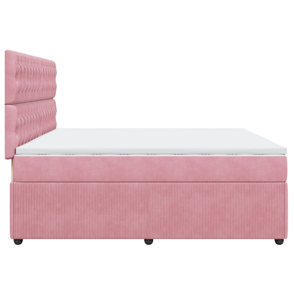 Sommier à lattes de lit avec matelas Rose 200x200 cm Velours