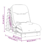 Futon sofa bed with mattress 60x206x11 cm solid pine wood