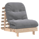 Canapé-lit futon avec matelas 70x206x11 cm bois massif de pin