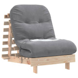 Canapé-lit futon avec matelas 70x206x11 cm bois massif de pin