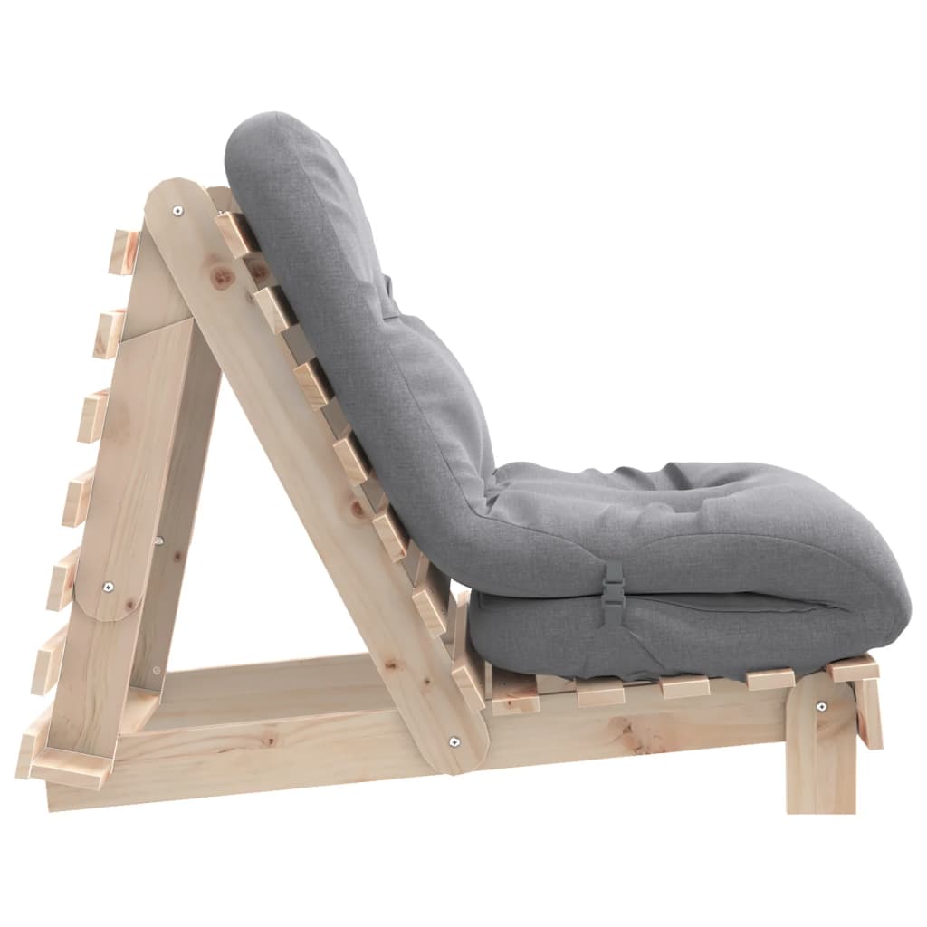 Canapé-lit futon avec matelas 70x206x11 cm bois massif de pin