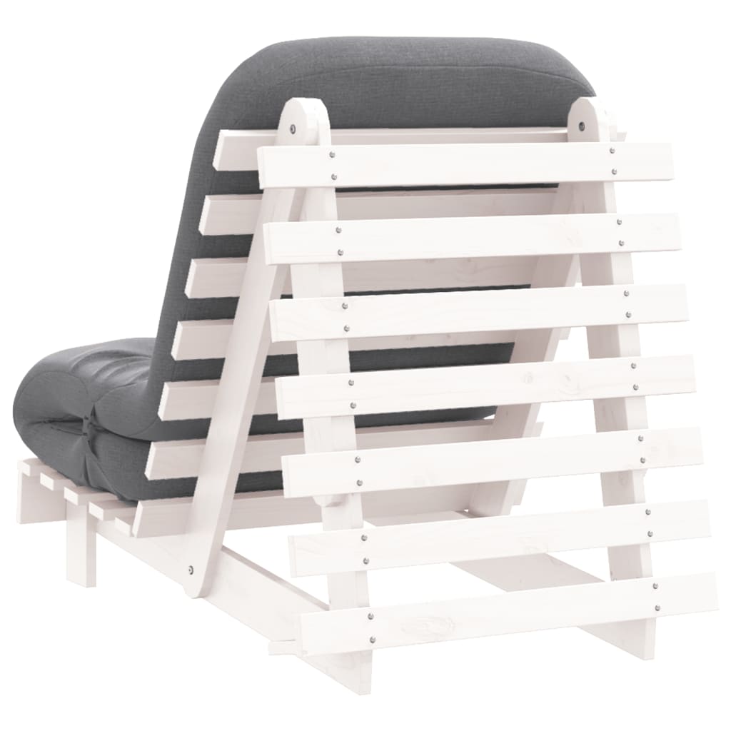 Canapé-lit futon avec matelas 70x206x11 cm bois massif de pin