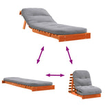 Canapé-lit futon avec matelas 70x206x11 cm bois massif de pin