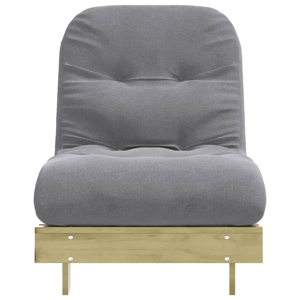 Canapé-lit futon avec matelas 70x206x11 cm bois de pin imprégné