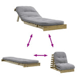 Canapé-lit futon avec matelas 70x206x11 cm bois de pin imprégné