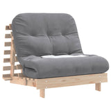 Canapé-lit futon avec matelas 80x206x11 cm bois massif de pin