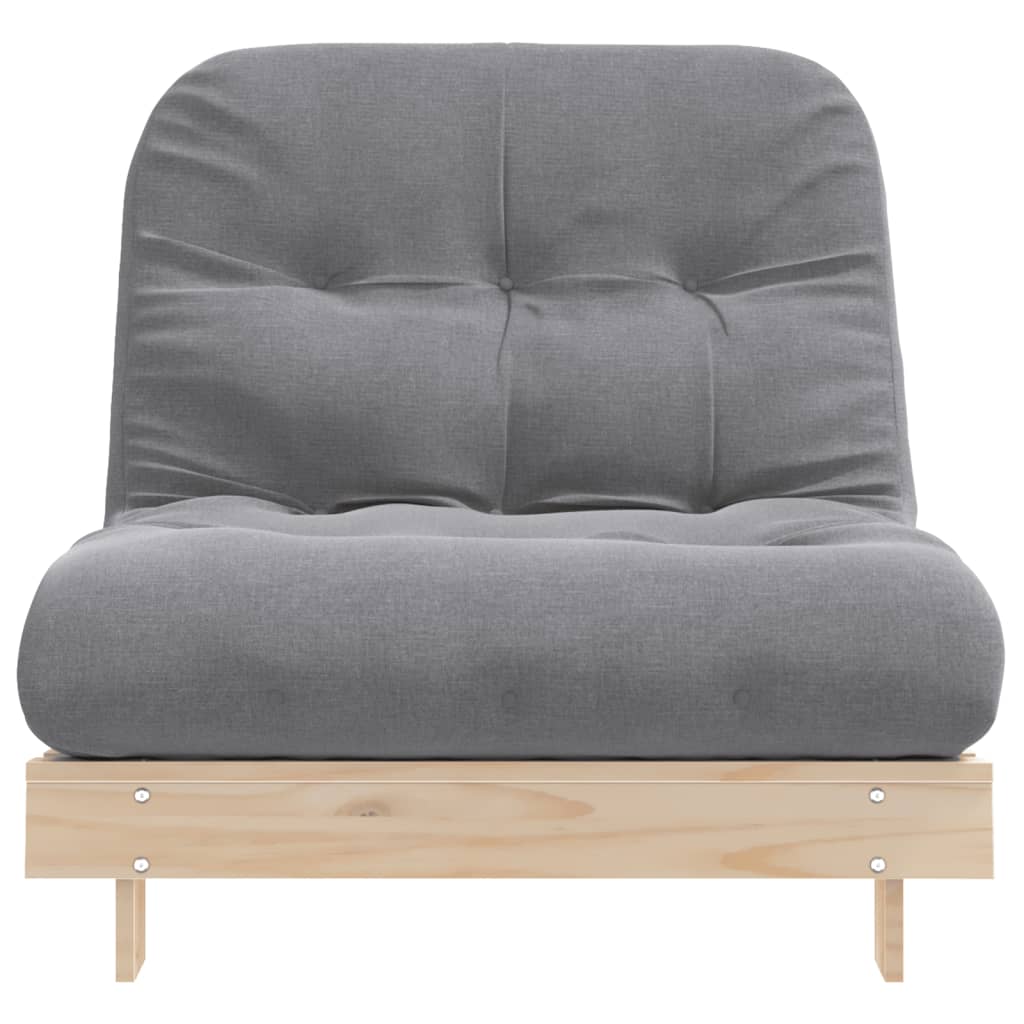 Canapé-lit futon avec matelas 80x206x11 cm bois massif de pin