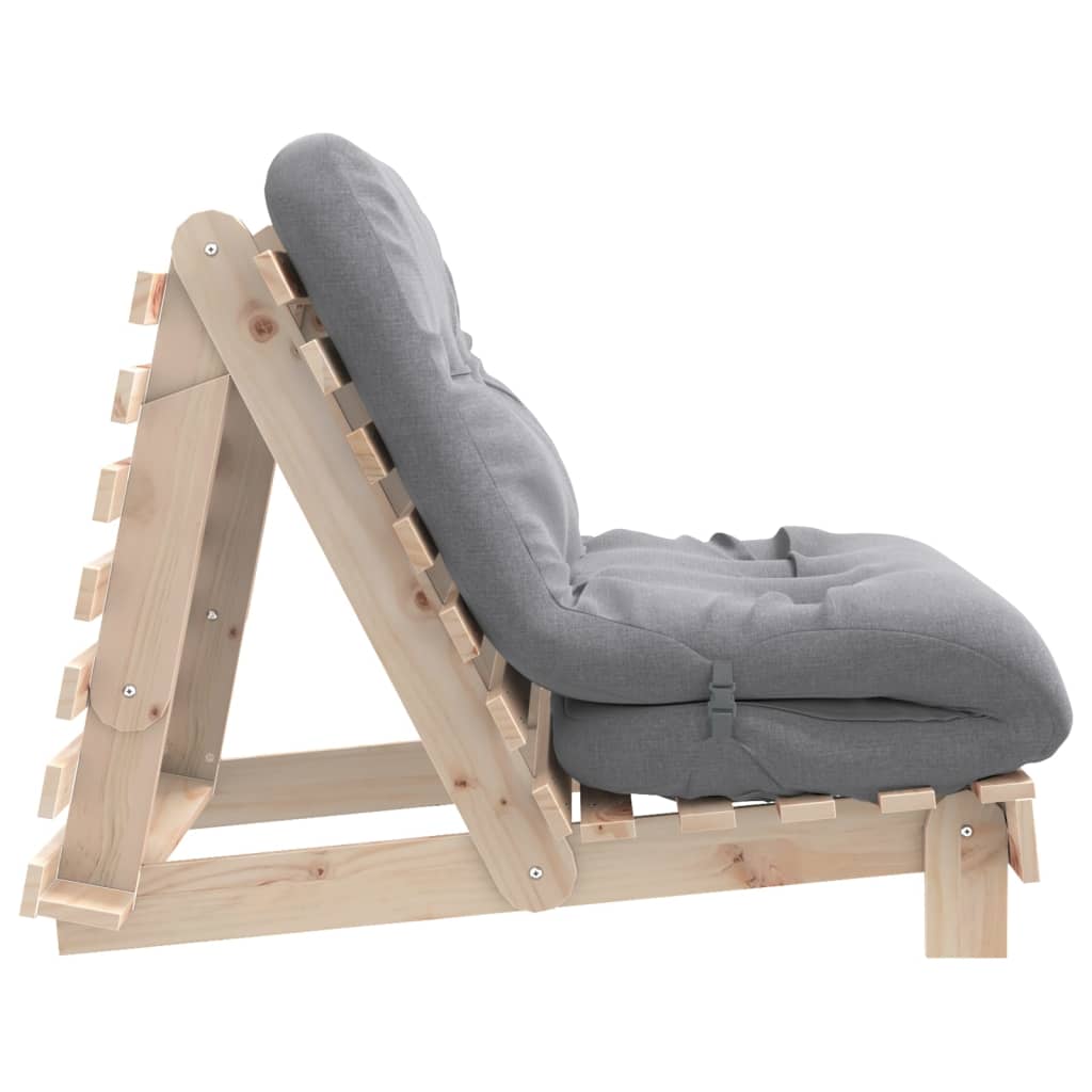 Canapé-lit futon avec matelas 80x206x11 cm bois massif de pin