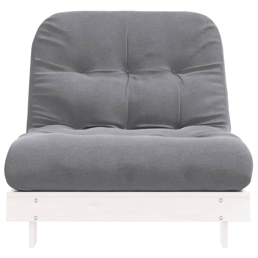 Canapé-lit futon avec matelas 80x206x11 cm bois massif de pin