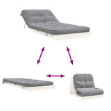 Canapé-lit futon avec matelas 80x206x11 cm bois massif de pin