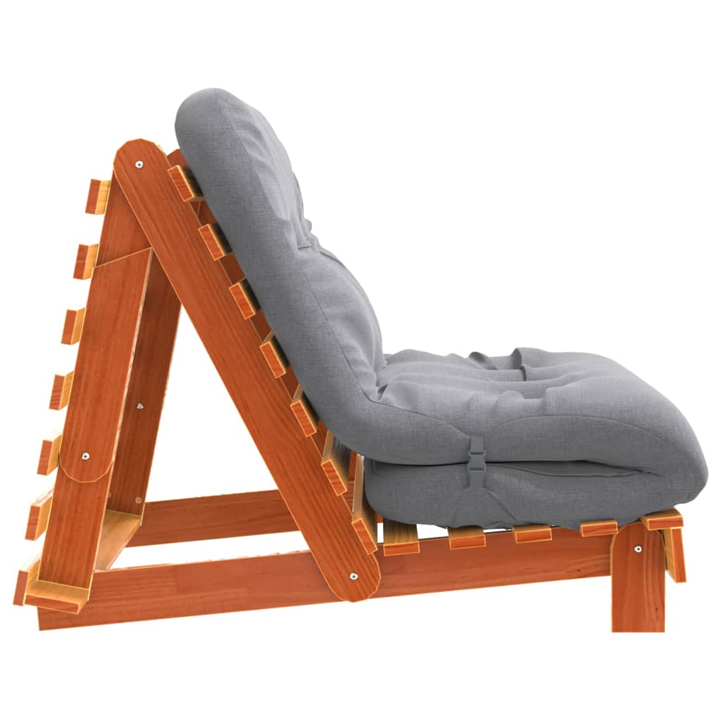 Canapé-lit futon avec matelas 80x206x11 cm bois massif de pin