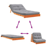 Canapé-lit futon avec matelas 80x206x11 cm bois massif de pin