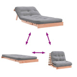 Canapé-lit futon avec matelas 80x206x11 cm bois massif douglas