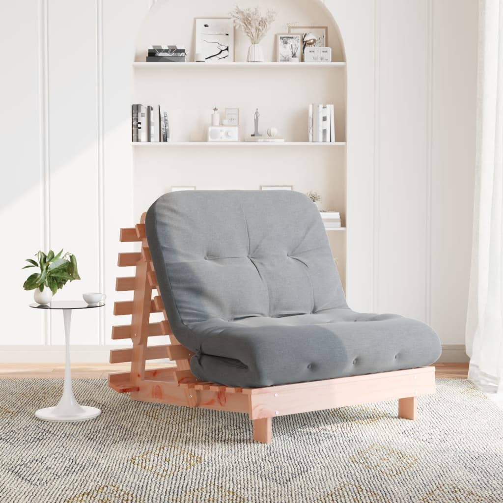 Canapé-lit futon avec matelas 80x206x11 cm bois massif douglas