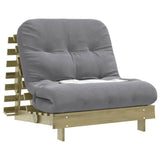 Canapé-lit futon avec matelas 80x206x11 cm bois de pin imprégné