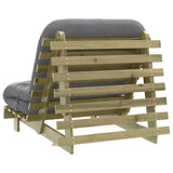 Canapé-lit futon avec matelas 80x206x11 cm bois de pin imprégné