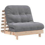 Canapé-lit futon avec matelas 90x206x11 cm bois massif de pin