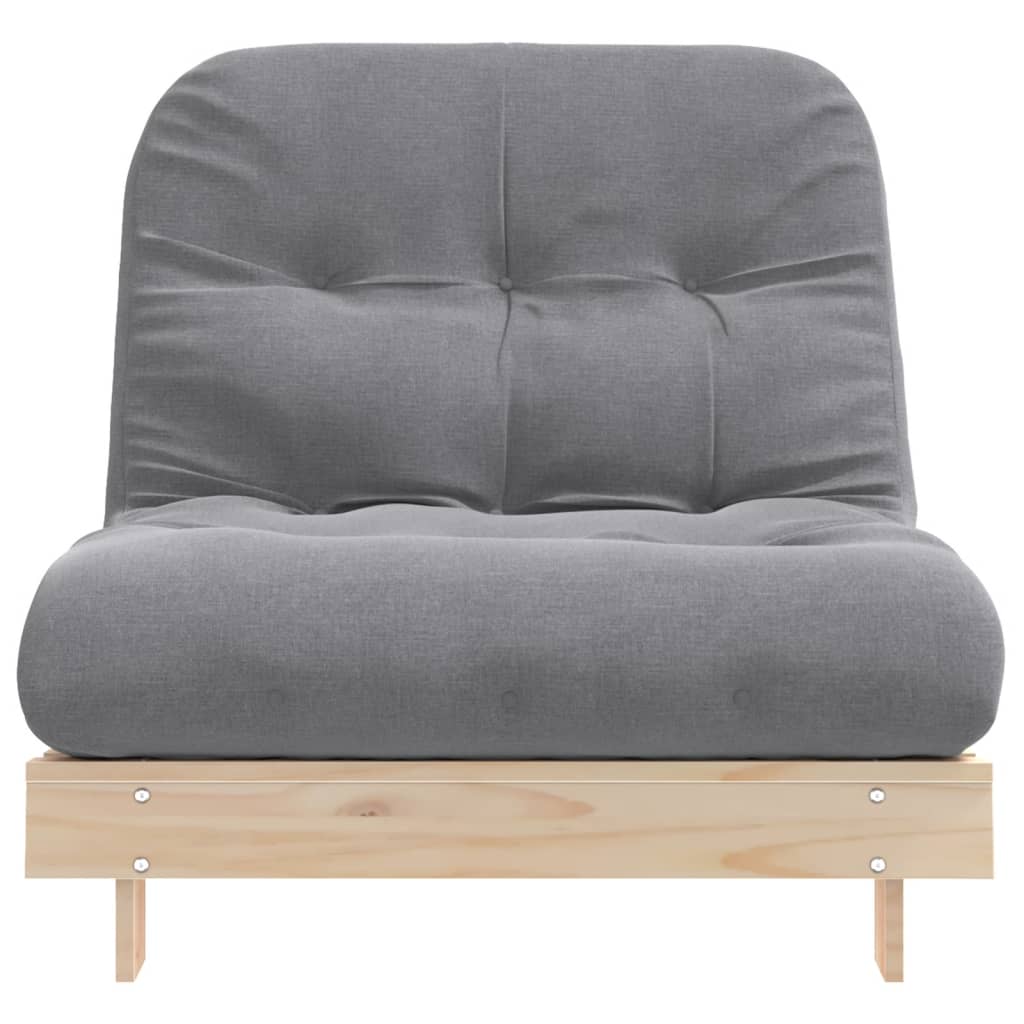 Canapé-lit futon avec matelas 90x206x11 cm bois massif de pin