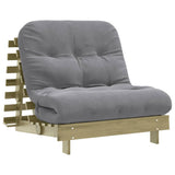 Canapé-lit futon avec matelas 90x206x11 cm bois de pin imprégné