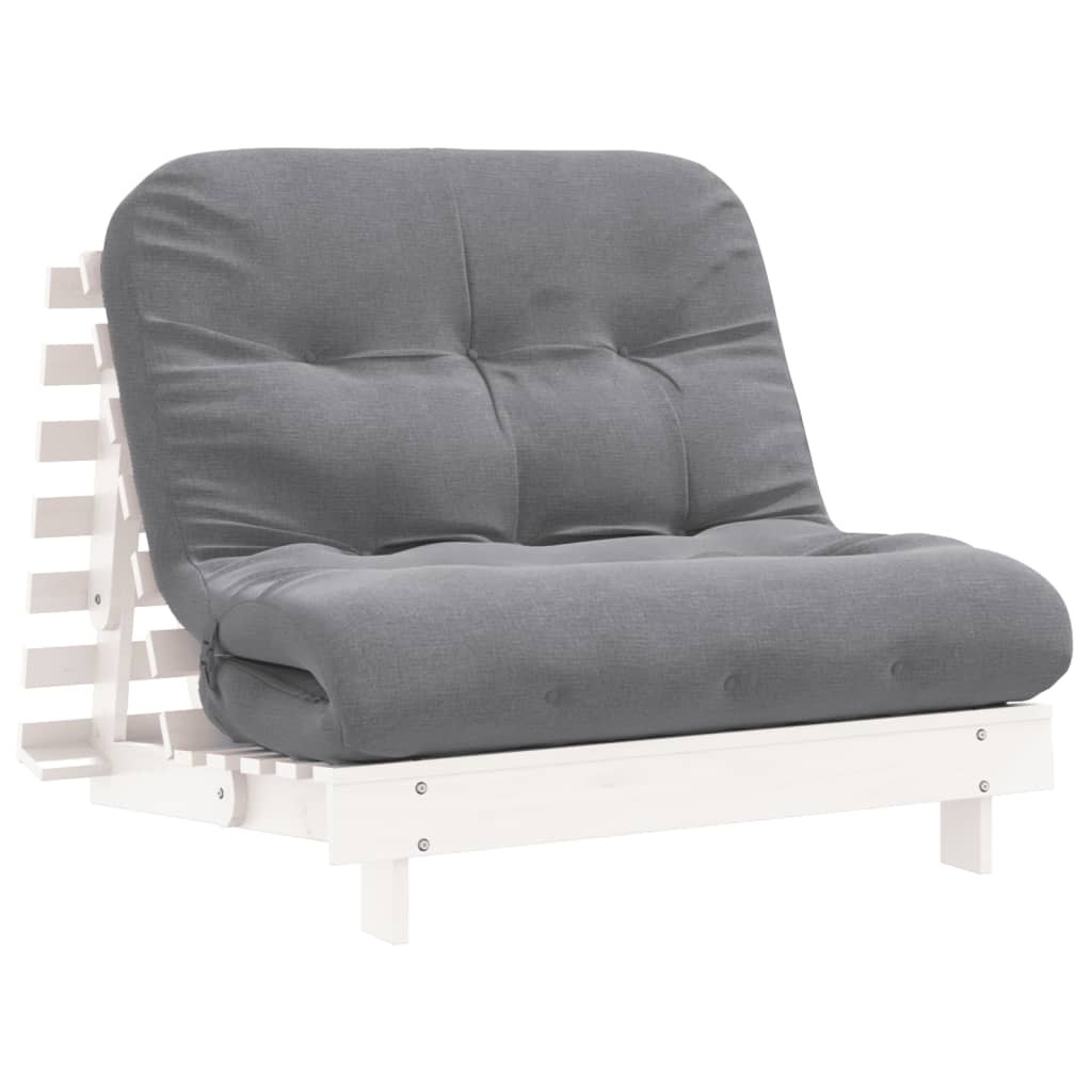 Canapé-lit futon avec matelas 100x206x11 cm bois massif de pin