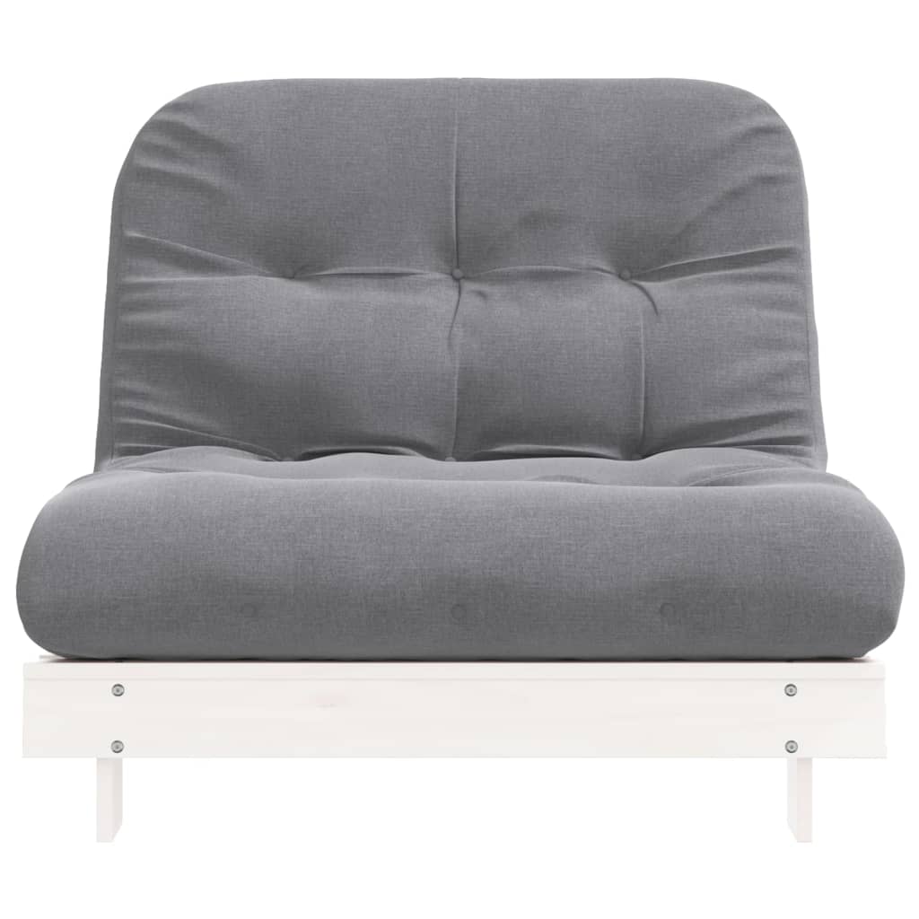 Canapé-lit futon avec matelas 100x206x11 cm bois massif de pin