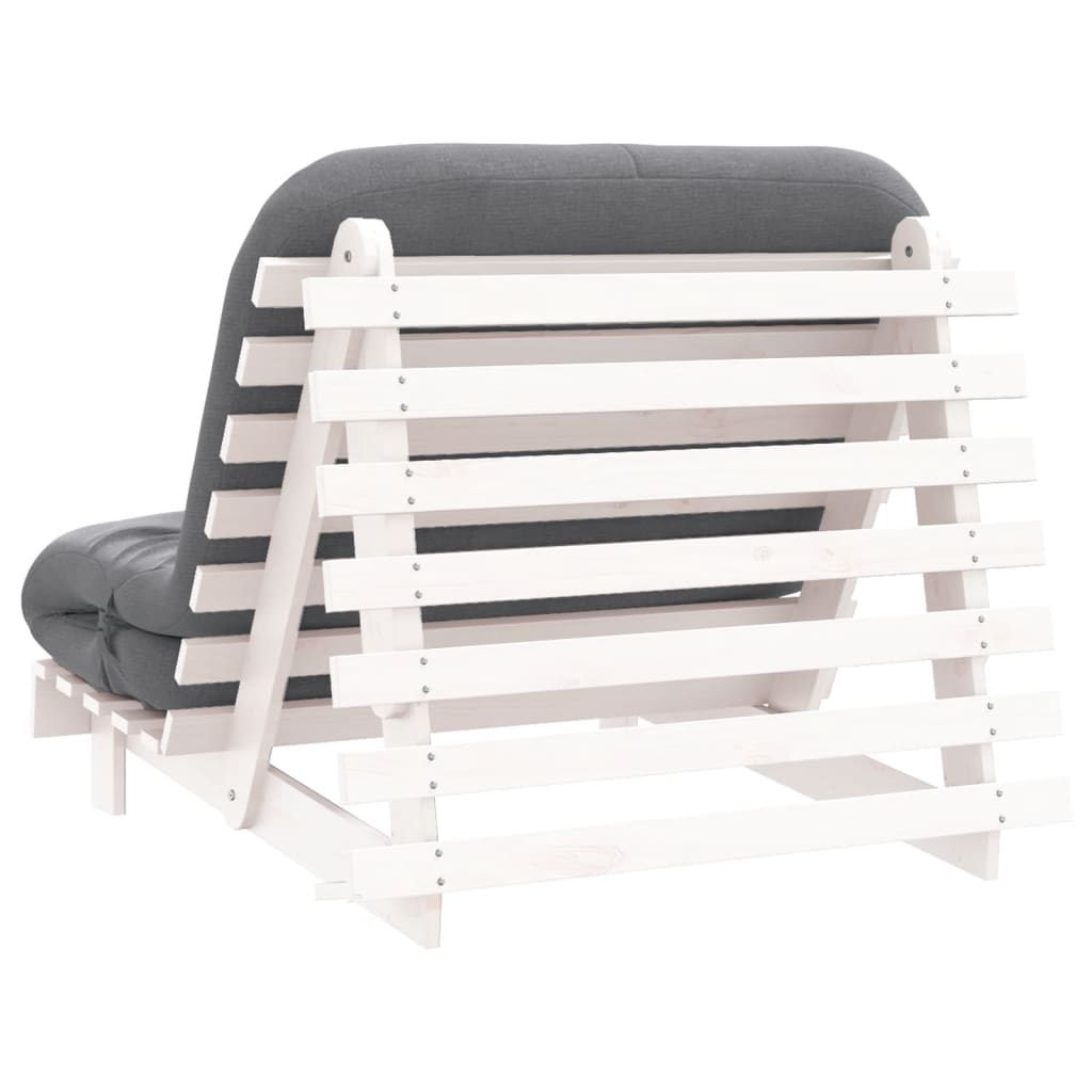 Canapé-lit futon avec matelas 100x206x11 cm bois massif de pin