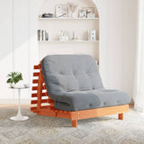 Canapé-lit futon avec matelas 100x206x11 cm bois massif de pin