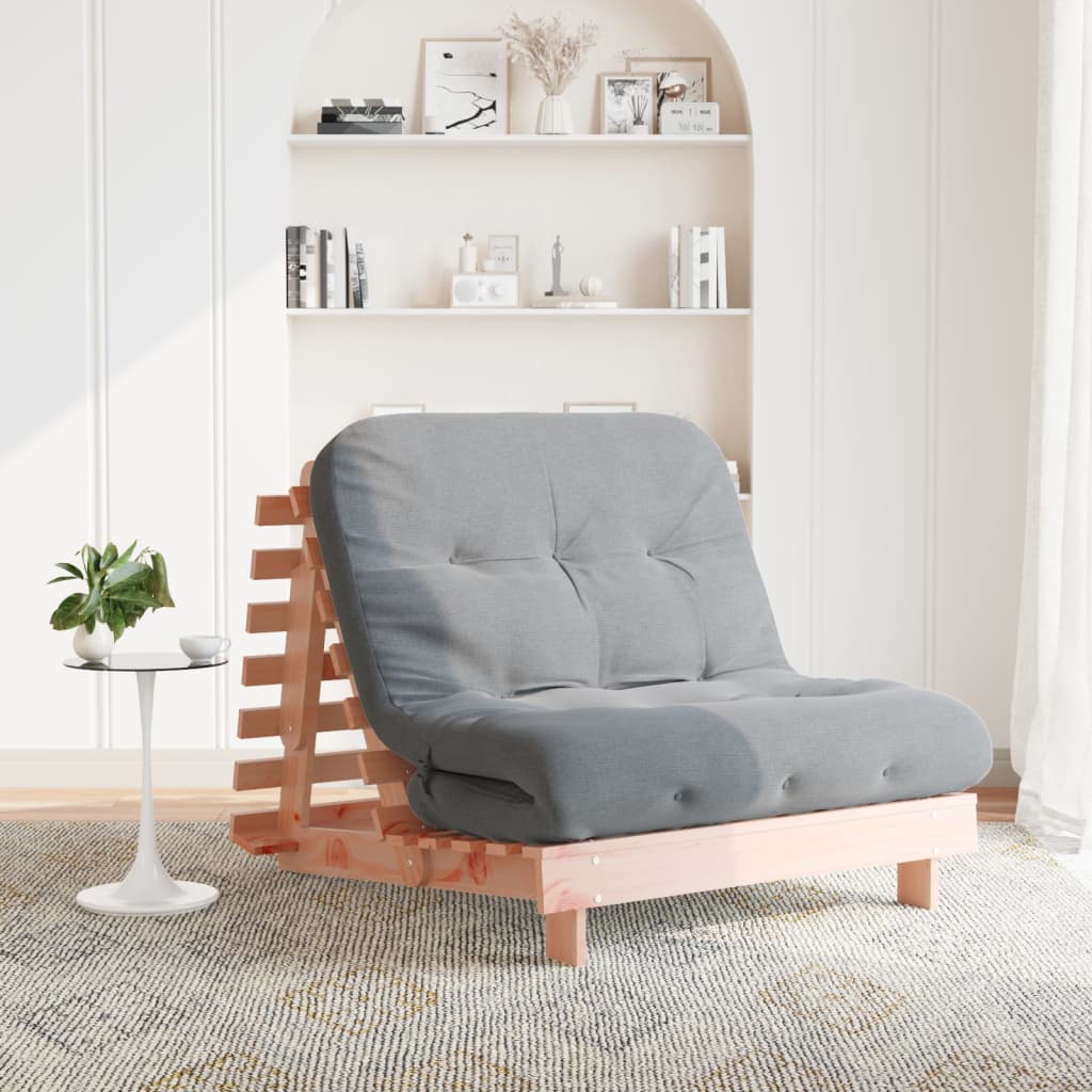 Canapé-lit futon avec matelas 100x206x11 cm bois massif douglas