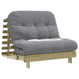 Canapé-lit futon avec matelas 100x206x11cm bois de pin imprégné