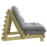 Canapé-lit futon avec matelas 100x206x11cm bois de pin imprégné