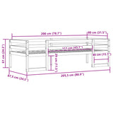 Cadre de lit pour enfants sans matelas 80x200 cm pin massif