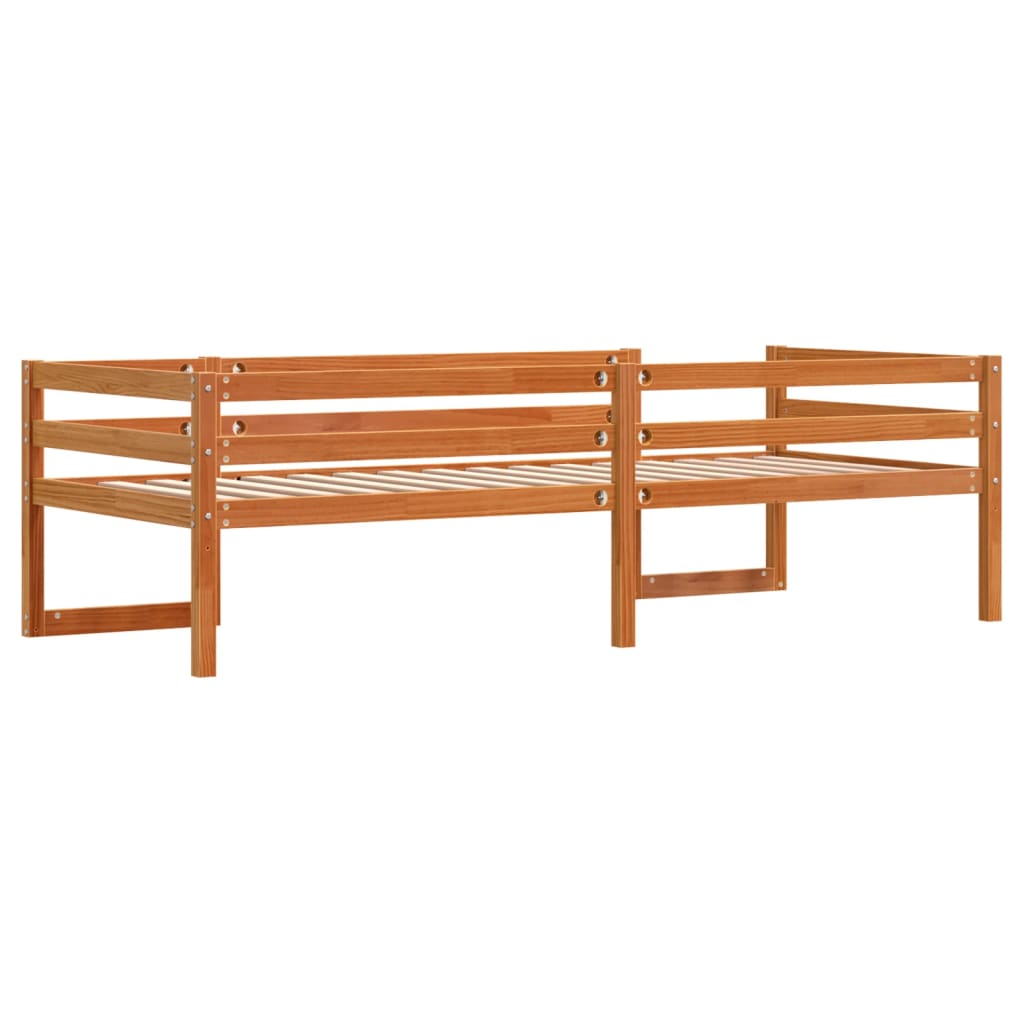 Cadre de lit pour enfants sans matelas cire marron 80x200 cm