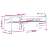 Cadre de lit pour enfants sans matelas 90x200 cm pin massif