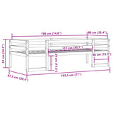 Cadre de lit pour enfants sans matelas 90x190 cm pin massif