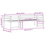 Cadre de lit pour enfants sans matelas 75x190 cm pin massif