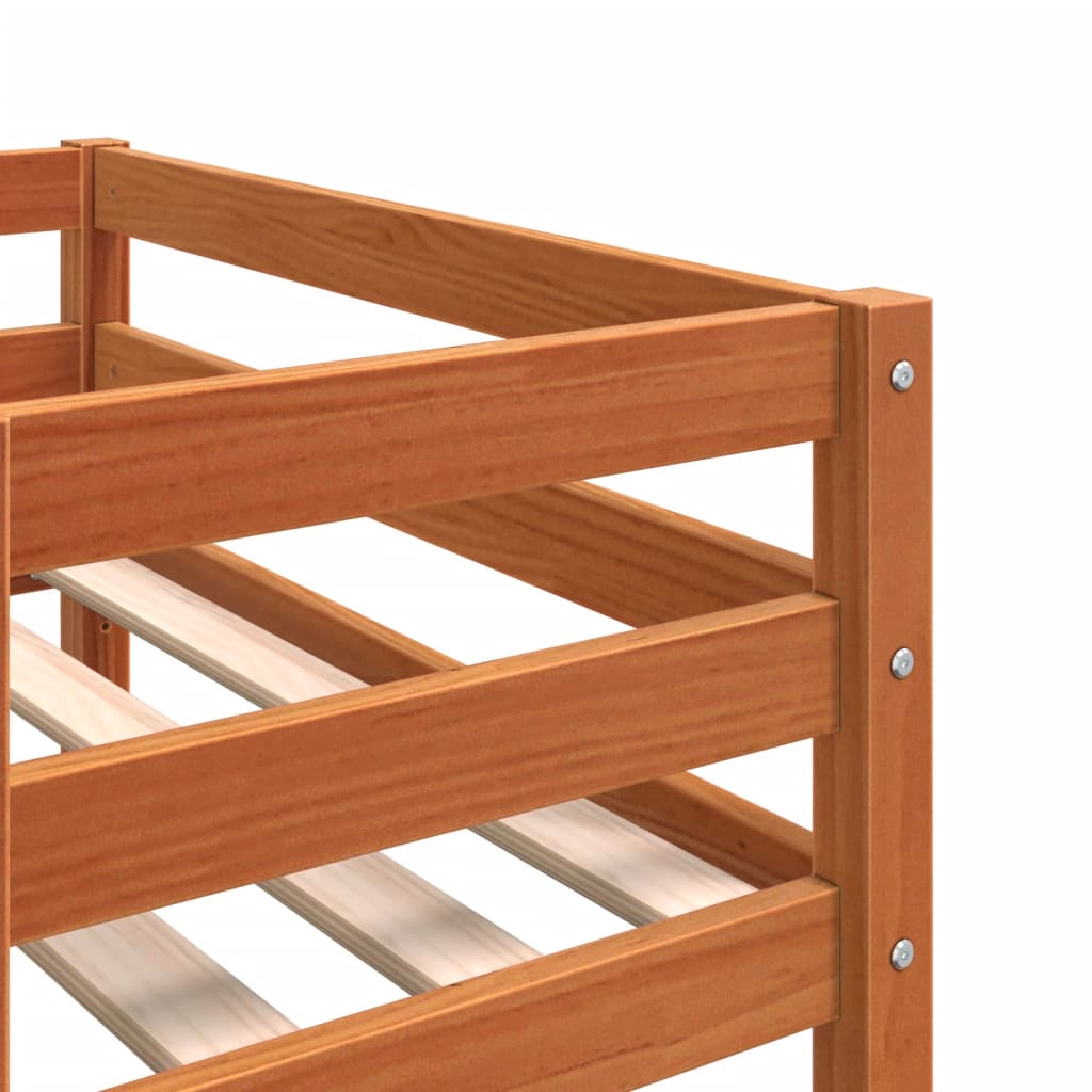 Cadre de lit pour enfants sans matelas cire marron 75x190 cm