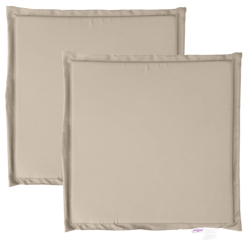 Gartensitzkissen 2er Set Taupe 45x45x2 cm quadratisch