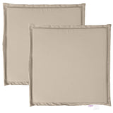 Gartensitzkissen 2er Set Taupe 45x45x2 cm quadratisch